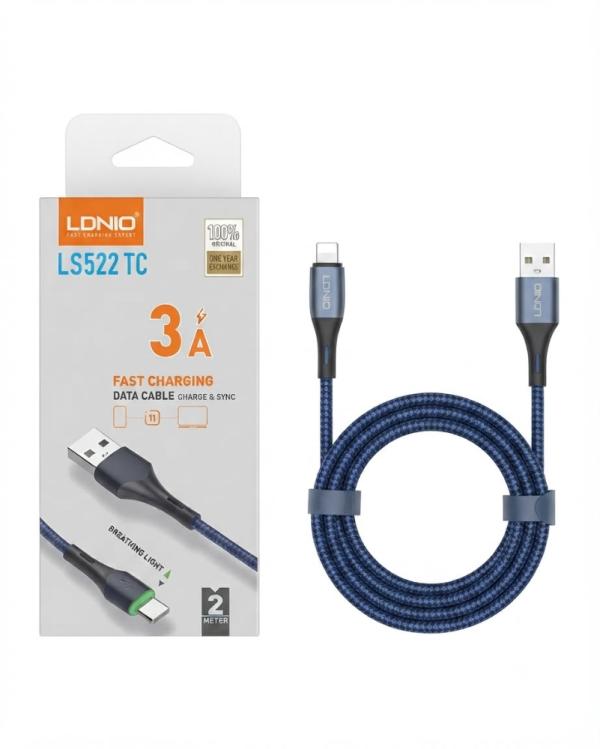CABLE USB LDNIO 2MT IOS/ANDROID/TYPE-C REF: LS522