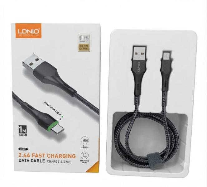 CABLE USB LDNIO 1MT IOS/ANDROID/TYPE-C REF: LS521