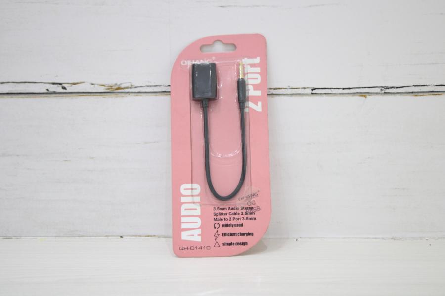 ADAPTADOR AUX 3.5 MACHO A 2 AUX HEMBRA QH-C1410