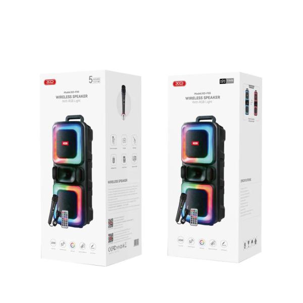 PARLANTE BLUETOOTH XO F48 CON LUZ Y MICROFONO NEGRO
