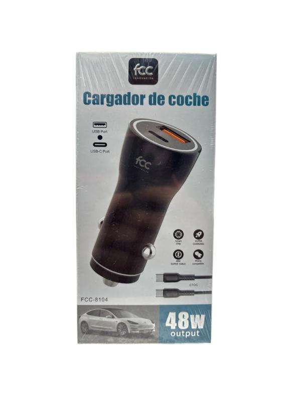 CARGADOR CARRO FCC 48W TIPO C A TIPO C