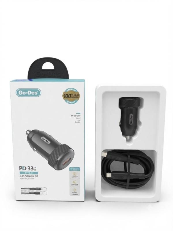 CARGADOR CARRO GD-QC2036S PD CON CABLE TIPO C A IPHONE