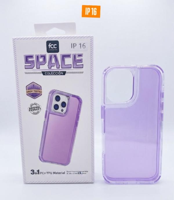 ESTUCHE SPACE FCC COLOR 3EN1 IPHONE 16