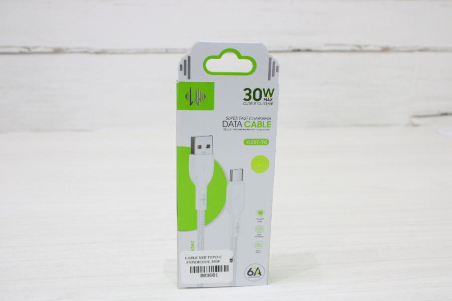 CABLE USB TYPO-C SUPERCOOL 30W 6A