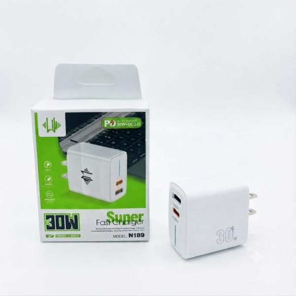 ADAPTADOR CASA USB-C 30W PD REF N189