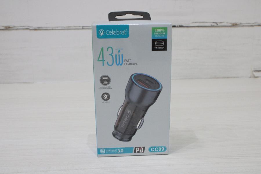 CARGADOR CARRO CELEBRAT 43W  IP/TYPE-C REF: CC09