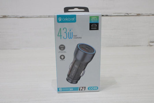 CARGADOR CARRO CELEBRAT 43W  IP/TYPE-C REF: CC09