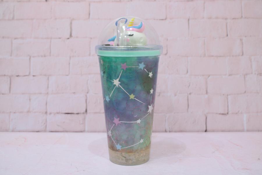 VASO CO PAJILLA Y LUZ UNICORNIO REF H230161