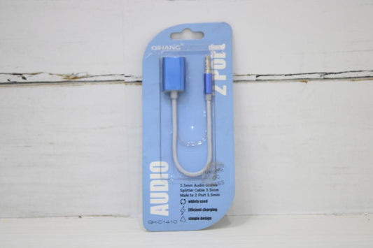 ADAPTADOR AUX 3.5 MACHO A 2 AUX HEMBRA QH-C1410