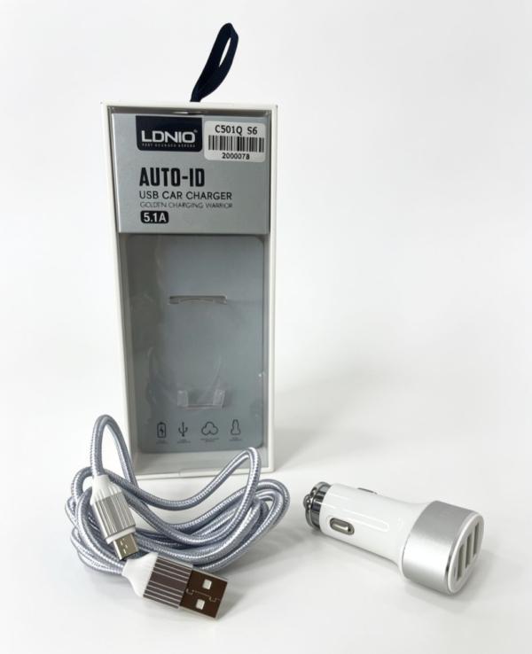 CARGADOR CARRO LDNIO 5.1A REF C501Q S6