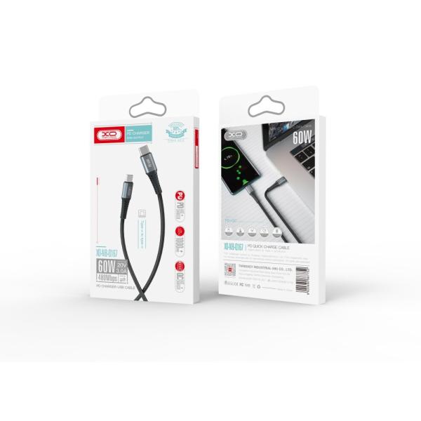CABLE XO USB-C 60W 1M Q167 NEGRO