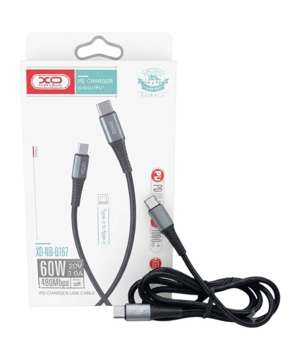 CABLE XO USB-C 60W 1M Q167 NEGRO