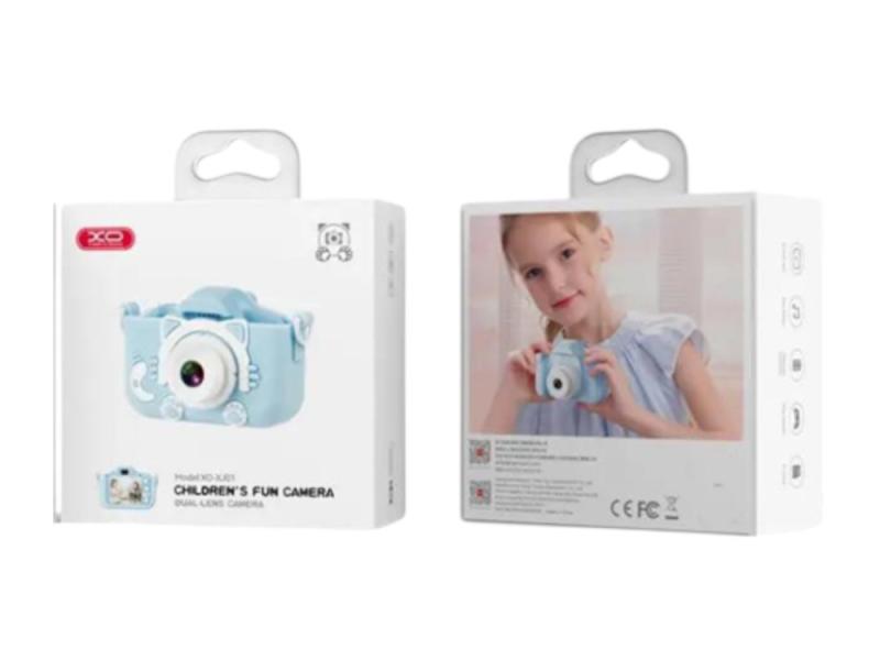 CAMARA NIÑO XO XJ01 DOBLE LENTE SILICON AZUL