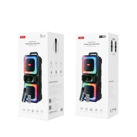 PARLANTE BLUETOOTH XO F48 CON LUZ Y MICROFONO NEGRO