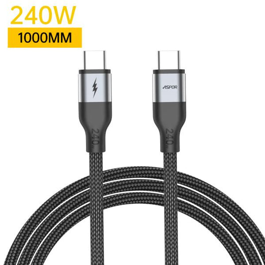 CABLE ASPOR USB-C 240W 1M A206 NEGRO