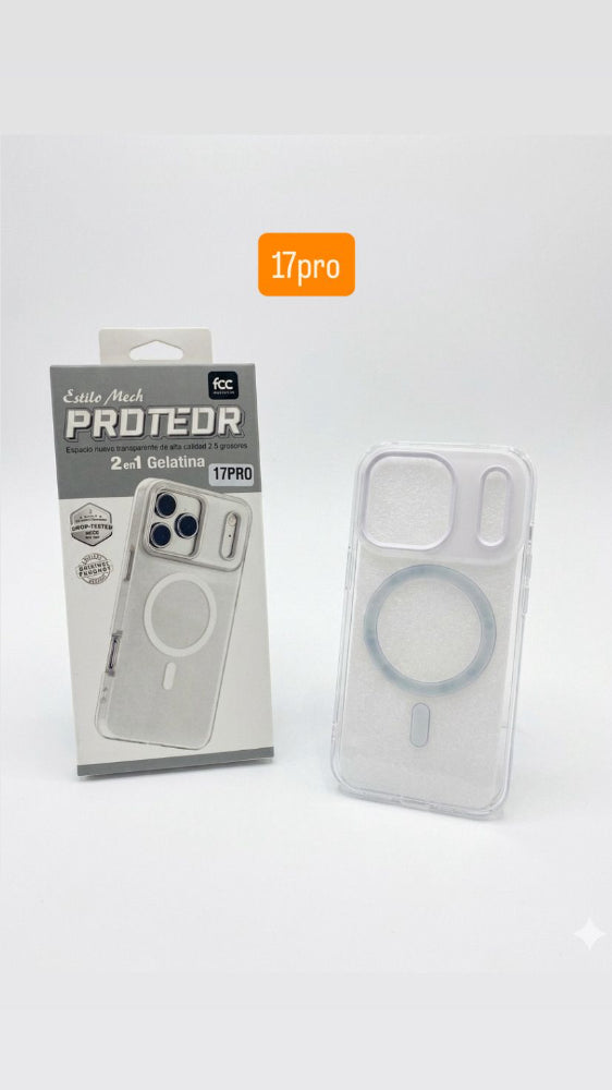 ESTUCHE MAGSAFE 2EN1 SILICONA FCC IPHONE IP17PLUS