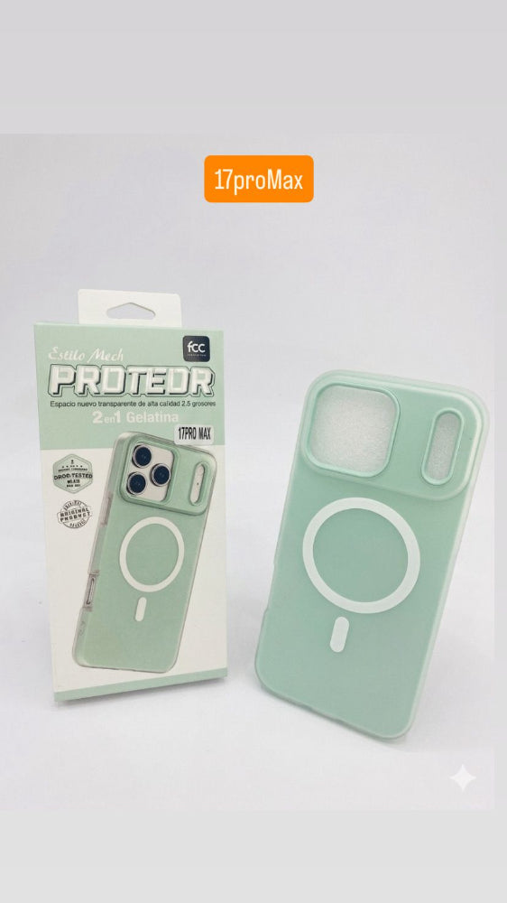 ESTUCHE MAGSAFE 2EN1 SILICONA FCC IPHONE IP17PROMAX