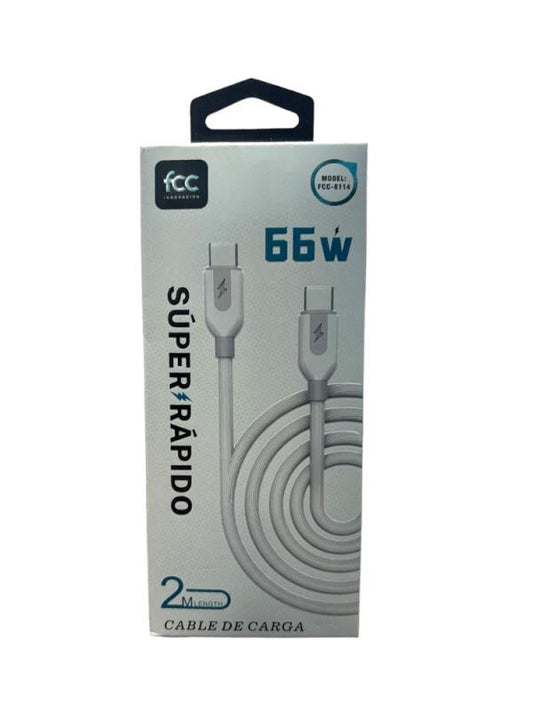 CABLE FCC TIPO C A TIPO C 66W 2M 8114