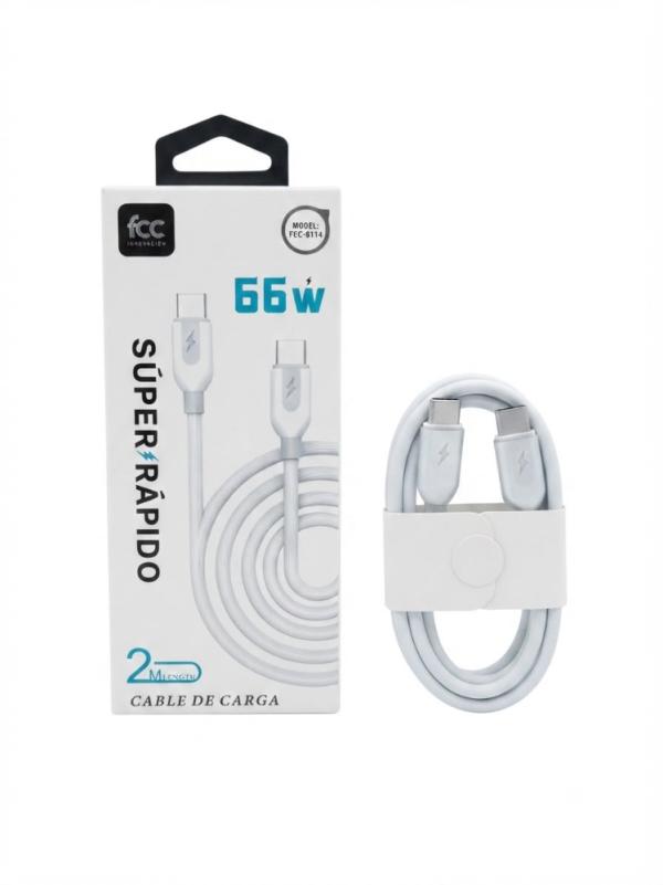 CABLE FCC TIPO C A TIPO C 66W 2M 8114