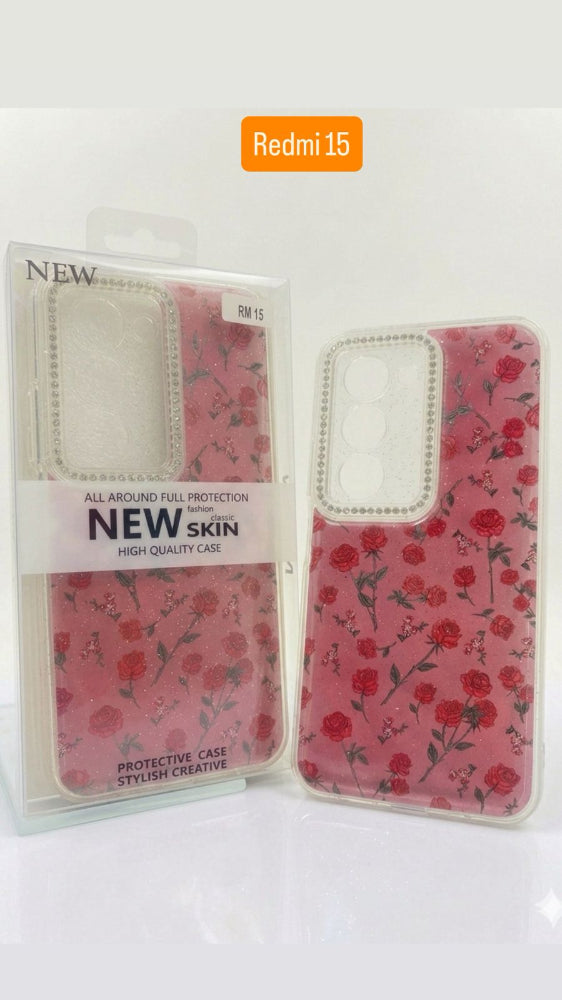 ESTUCHE DISEÑO ESCARCHA REDMI 15