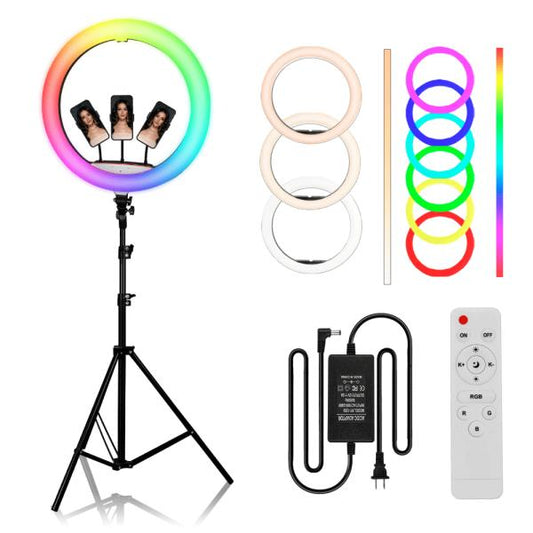 ARO DE LUZ LED 56CM MJ56 RGB COLORES