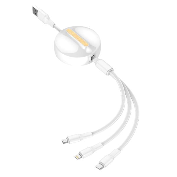 CABLE LDNIO USB 3 EN 1 RETRACTIL 1M LC90A