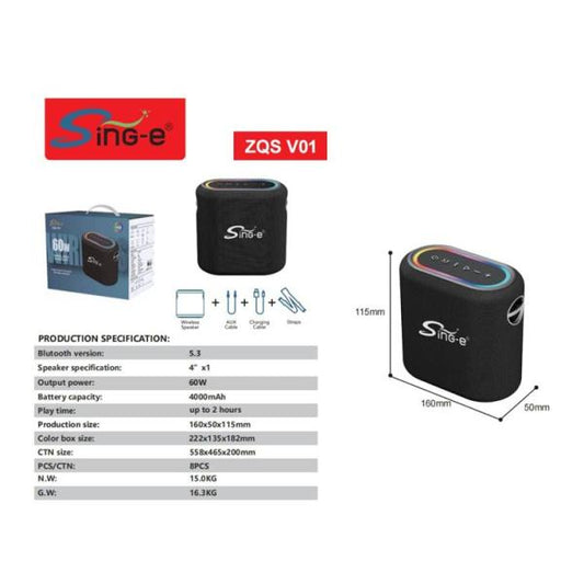PARLANTE BLUETHOOTH ZQS V01