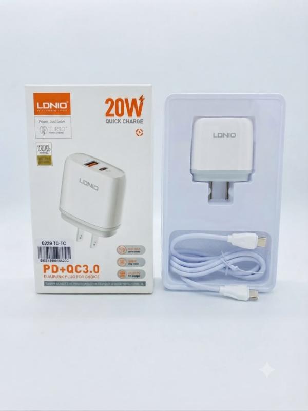 CARGADOR LDNIO Q229 TIPOC A TIPO C PD 20W