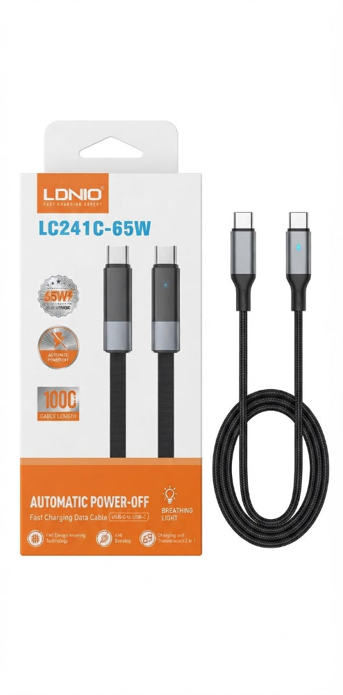 CABLE LDNIO TIPO C A TIPO C 65W 1M LC241C