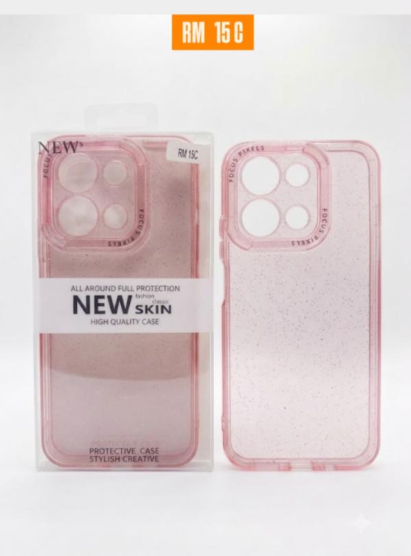 ESTUCHE DISEÑO ESCARCHA REDMI 15C