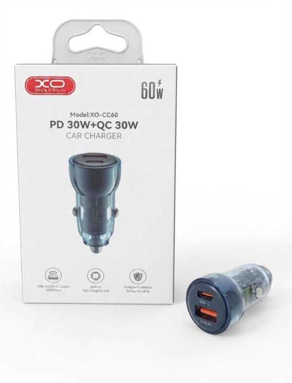 CARGADOR CARRO XO CC60 QC 3.0 SOLO 30W AZUL