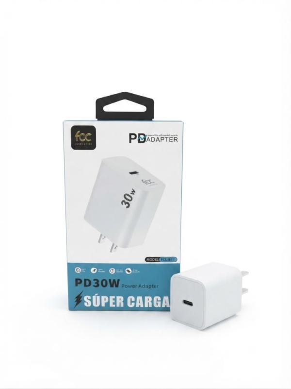 ADAPTADOR CASA 30W TIPO C FCC 8111