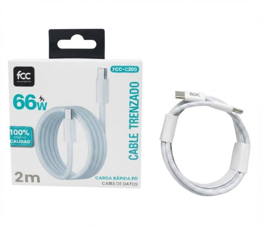 CABLE FCC TIPO C A TIPO C 66W 2M FCC C200