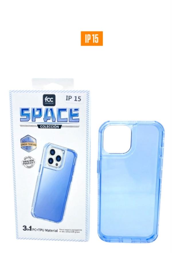 ESTUCHE SPACE FCC COLOR 3EN1 IPHONE 15